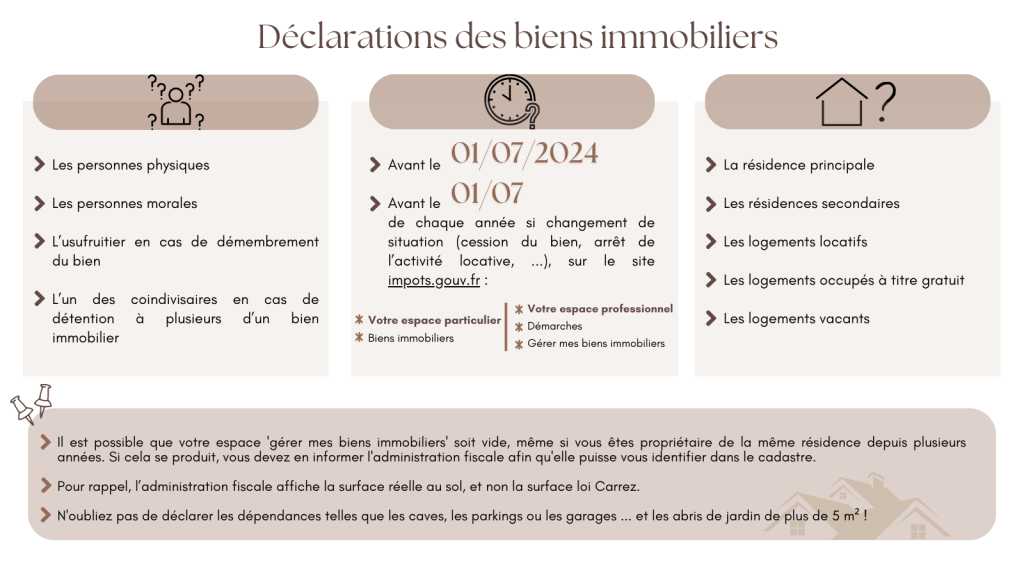 DECLARATION DES BIENS IMMO